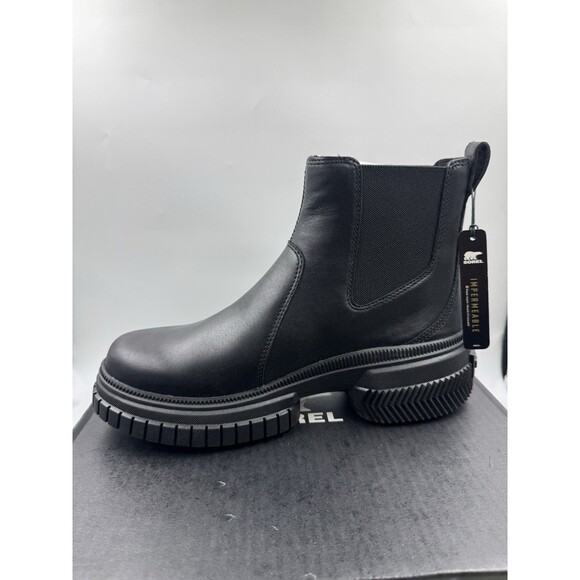 Sorel Women’s Boots ONA AVE Chelsea Chunky Boot Waterproof Sz 9 Black/Black New - Picture 8 of 16